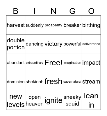 Fighting for the Faith Prophecy Bingo Card