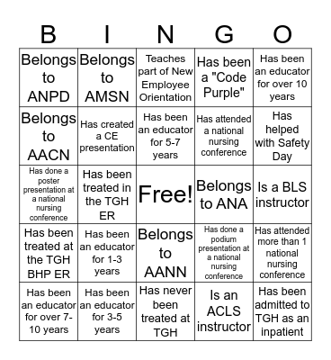 Educator Bingo Card