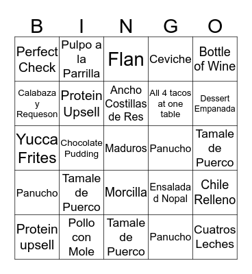 No Free Space Friday Bingo Card