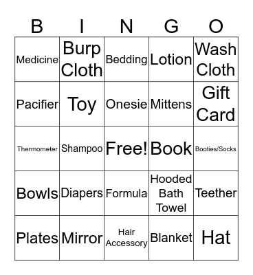 It's a Girl! Bingo Card
