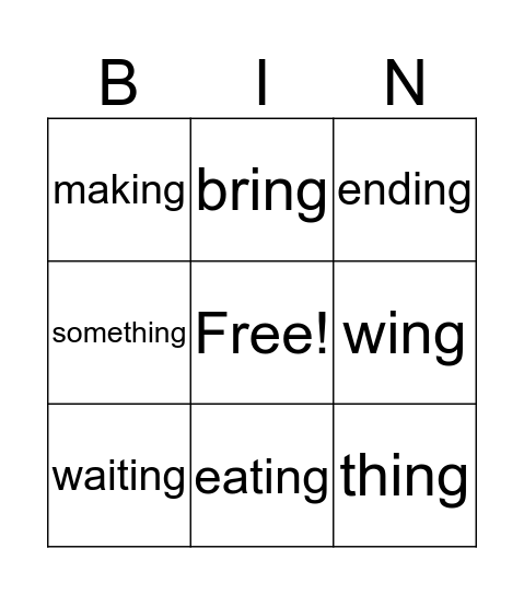 March - Week one Bingo Card