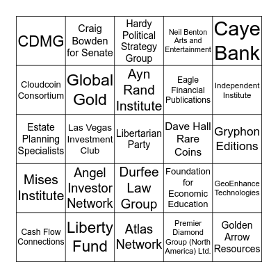 FreedomFest - July 12th, 2018 Bingo Card