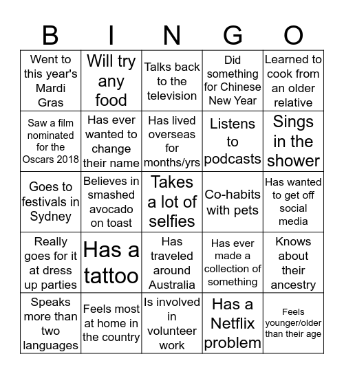 Find someone who... Bingo Card