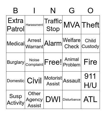 Dispatcher Bingo  Bingo Card