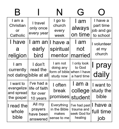BINGO !! Bingo Card