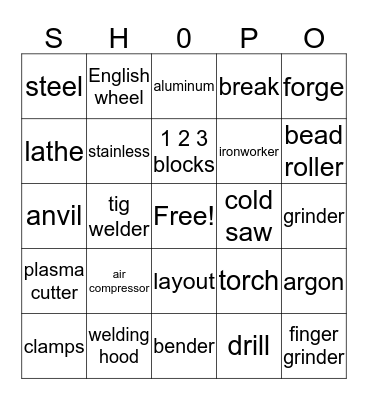 SHOP NIGHT Bingo Card