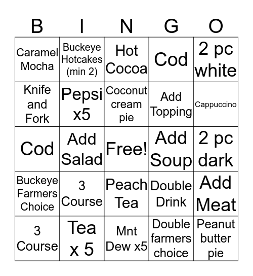 Saturday Night Bingooooo Bingo Card