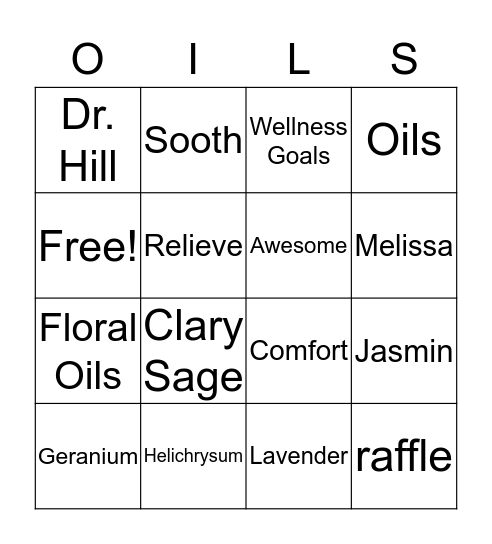 doTERRA Bingo Card