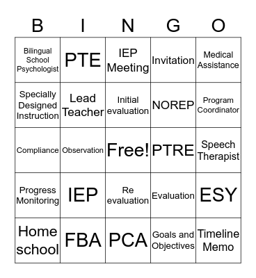 Policies and Procedures Bingo Card