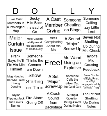 Sunday, March 11, 2018 Bingo Card
