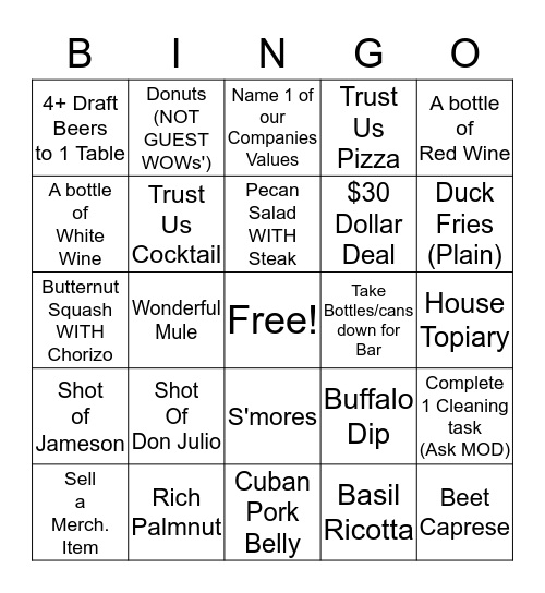 SUNDAY FUNDAY Bingo Card