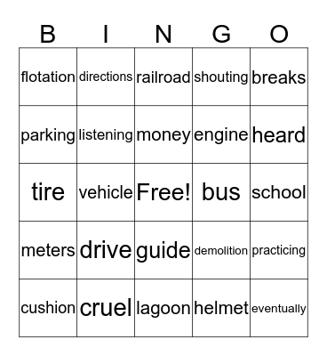 LAGOON BINGO Card