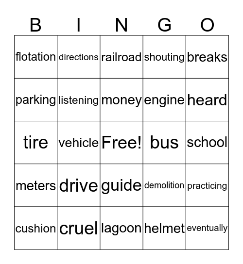 LAGOON BINGO Card