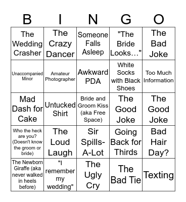 Wedding Bingo Card