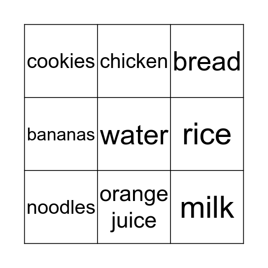 What Do You Like? Bingo Card