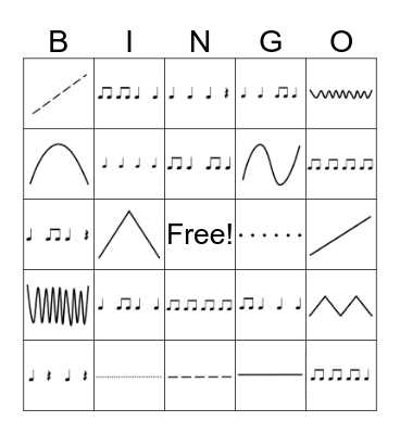 Melody & Rhythm Bingo Card