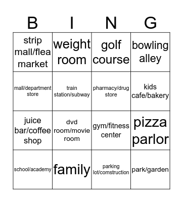 pavo UNIT 1 Bingo Card