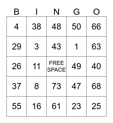 MAD  Bingo Card
