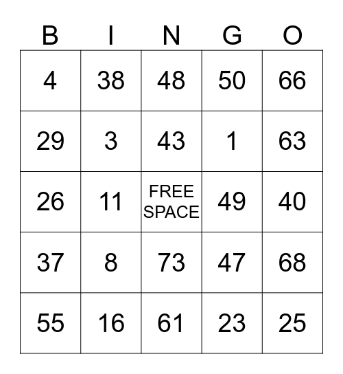 MAD  Bingo Card