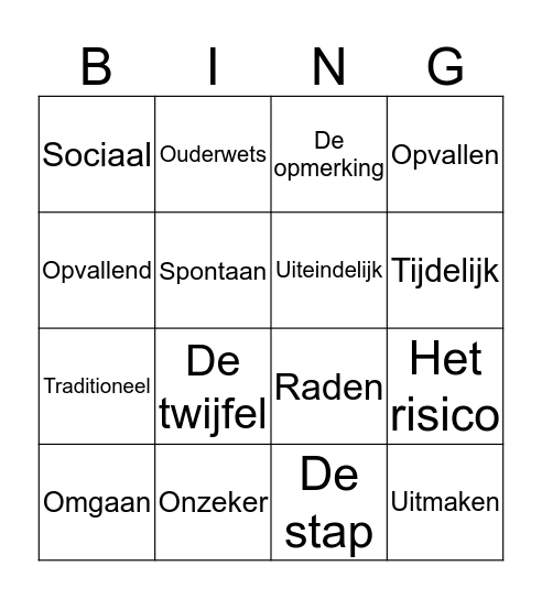 DISK Thema 5 Bingo Card