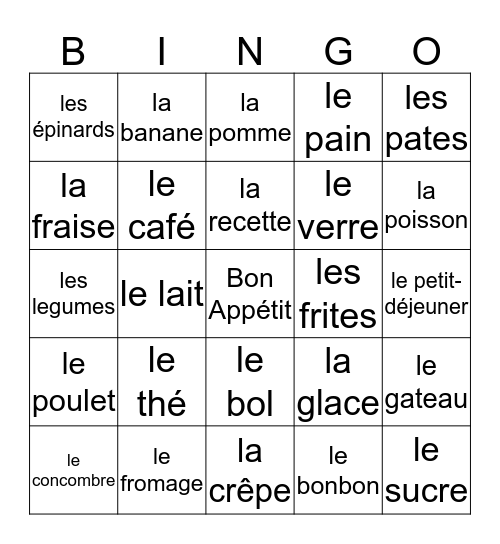Vachement Bon 2 Bingo Card