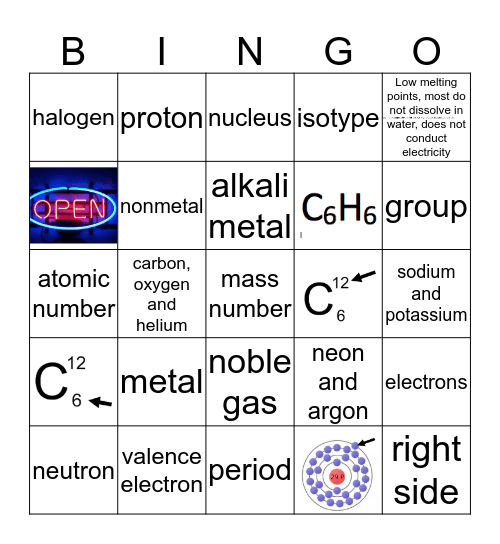 High School Science Bingo Card