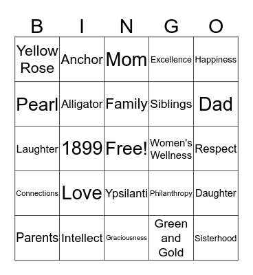 AST Family Bingo  Bingo Card