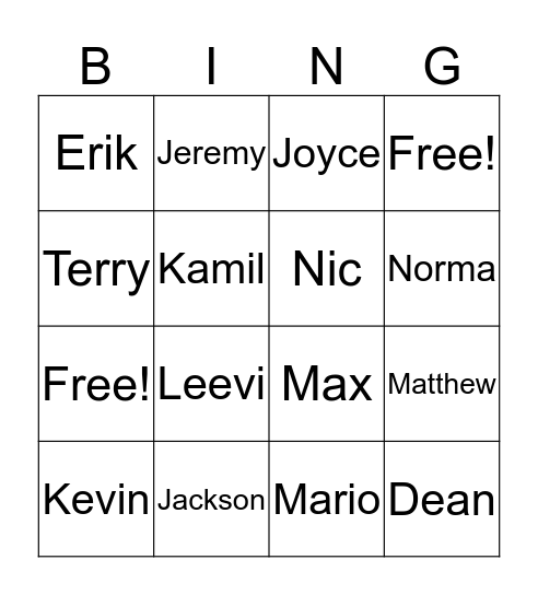 KYC Bingo - Initial (I) / Repeat (R) Bingo Card