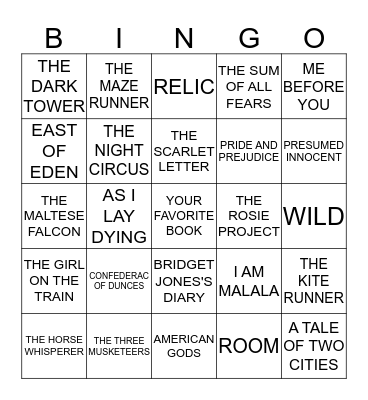 BOOK BINGO Card