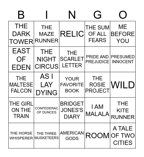 BOOK BINGO Card