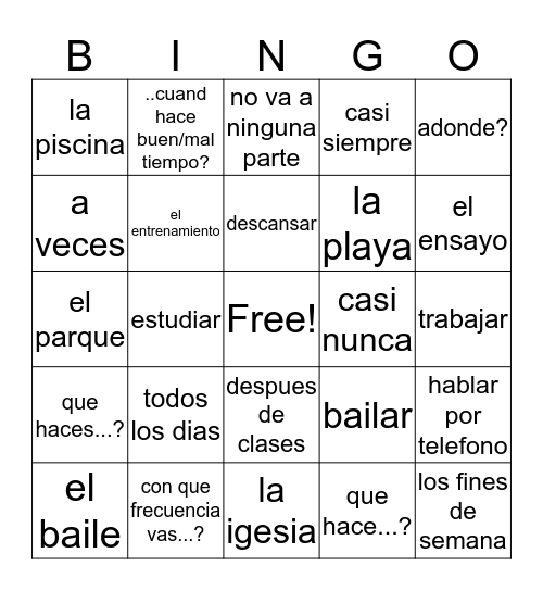 Chapter 3 Part 3 Bingo Card