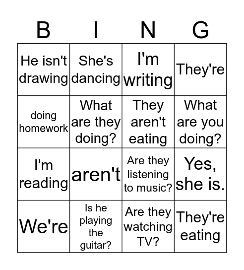 Green unit 1 Bingo Card