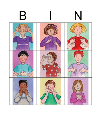 Sign Language Bingo Card