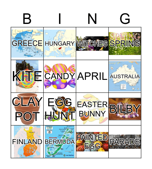 EASTER AROUND THE WORLD Bingo Card