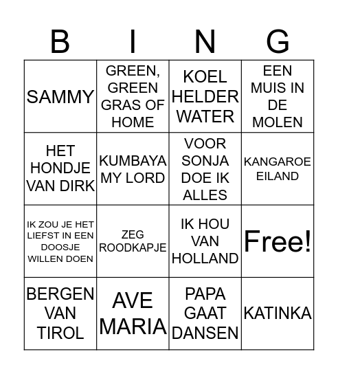 BINGO 26 AUGUSTUS Bingo Card