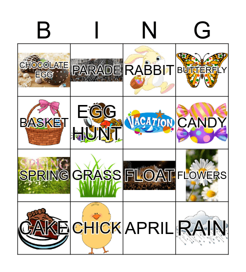 EASTER AND SPRING BINGO Card