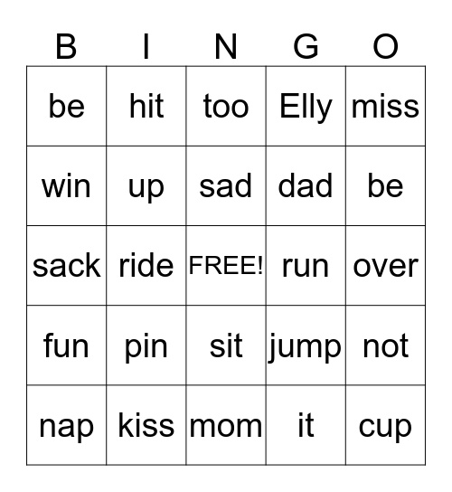 Words October 10th Bingo Card
