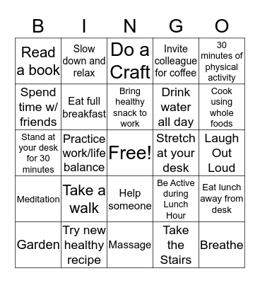 PNR WELLNESS Bingo Card