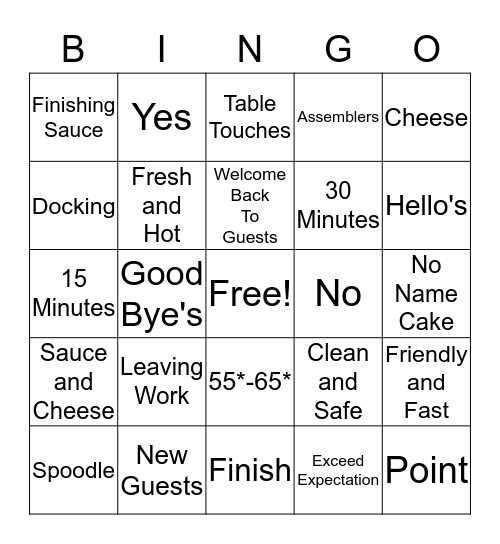 MOD Bingo Card