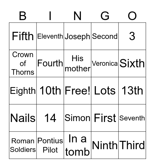 Lent Bingo Card