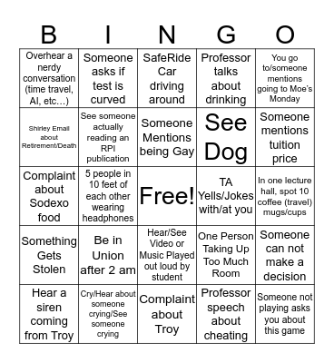 RPI Bingo Card