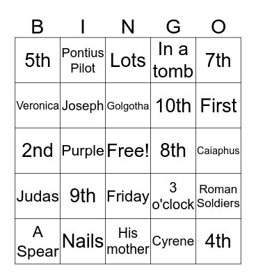 LENT Bingo Card