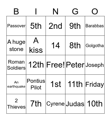 Lent Bingo Card