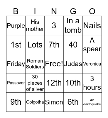 Lent  Bingo Card