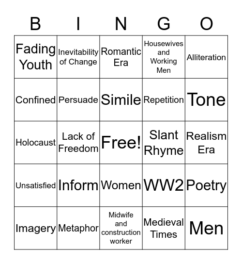 TOADNOONS Bingo Card