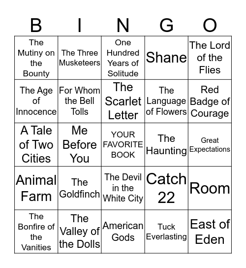 BOOK BINGO Card
