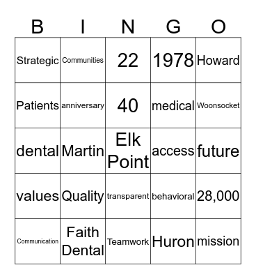 Horizon-O! Bingo Card