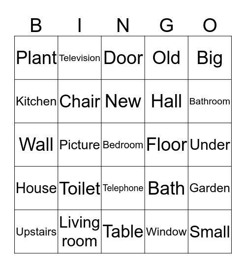 Engels Unit 6 Lesson 2 Bingo Card
