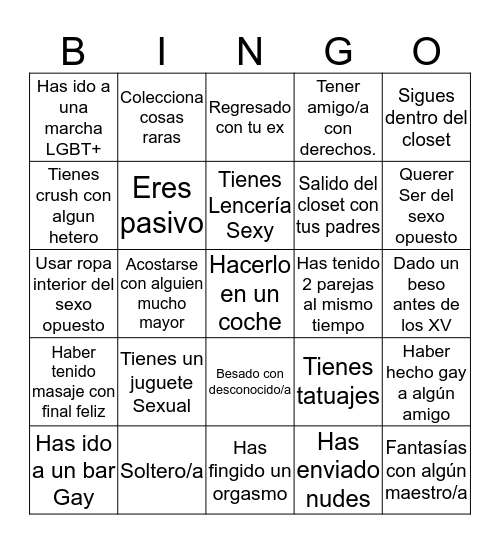 LGBT+ BINGO Card