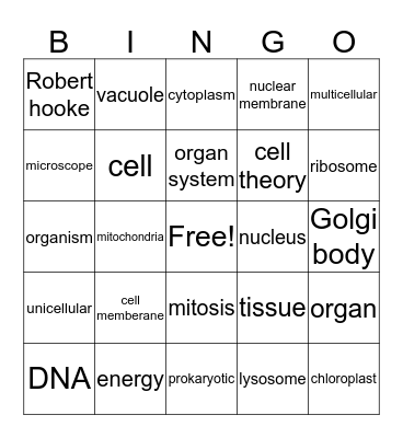 Cell Bingo Card
